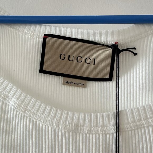 NWT GUCCI Cotton tank top with Cosmogonie label Sz S 100% Authentic Ribbed - Picture 7 of 11